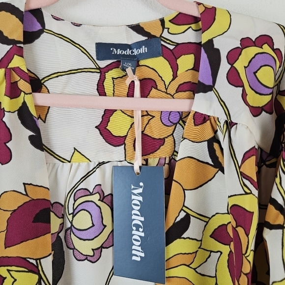 Modcloth Floral Bell Sleeves Kimono Size L/XL - Picture 10 of 13